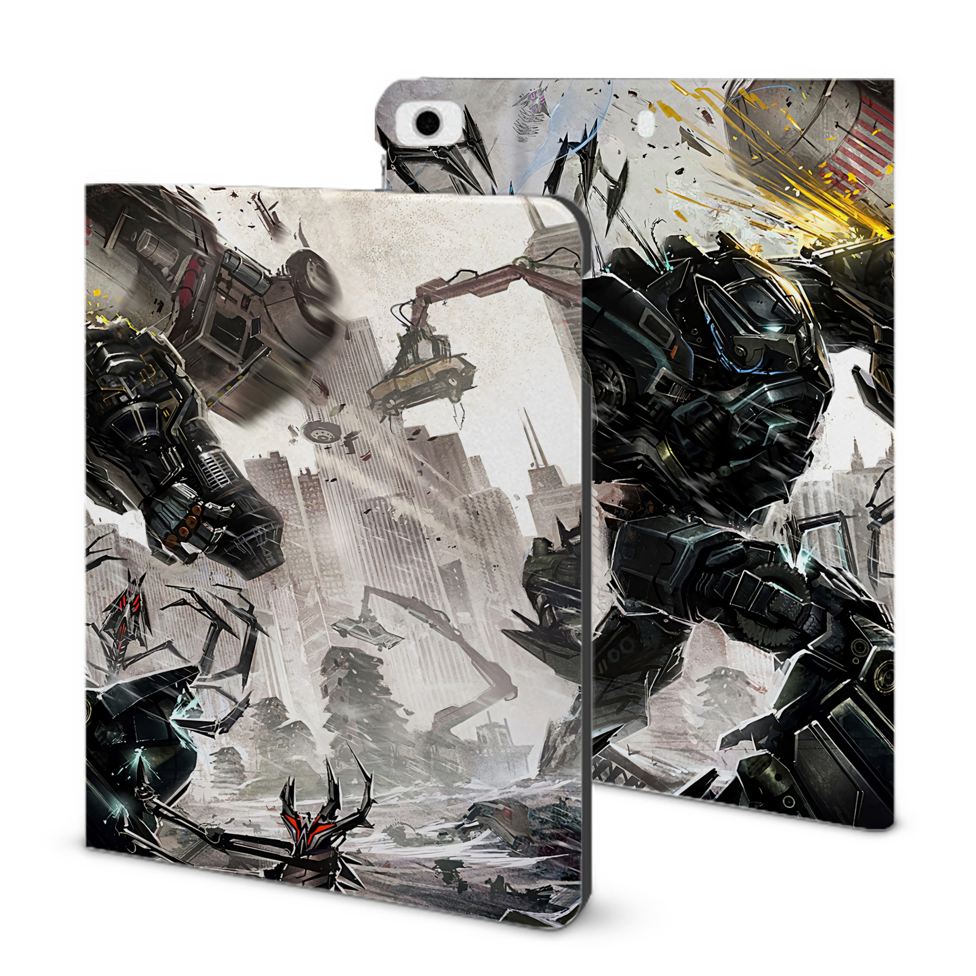 （画像用） Transformers トランスフォーマー IPad ケース ブック型 PUレザー TPU 耐衝撃 軽量 薄型 ペン収納なし 全面保護 IPad 各モデル対応